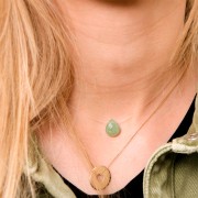 12x10mm bead drop faceted - briolette plate imit gem Hydro Green Tourmaline x1