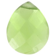12x10mm faceted drop Bead - flat briolette imitation gem - Hydro Peridot x1