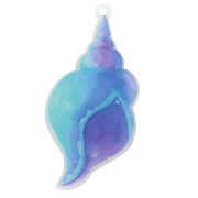 50x24mm Acrylic Shell Pendant - Turquoise - Violet Glitter x1