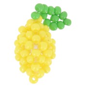 19x10mm Lemon Seed beads charm - Yellow - Green x1