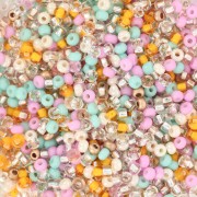 Preciosa Seed beads 11/0 2 mm - Mix Crystal - Turquoise - Pink x20g
