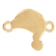 16.5x12mm Christmas hat spacer epoxy resin - Fine gold plated - Glitter red x1