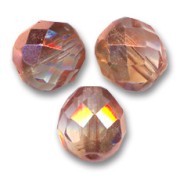 Fire Polished faceted round beads 10mm Crystal Capri Gold x10