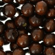Wooden round beads 6mm Brown x125