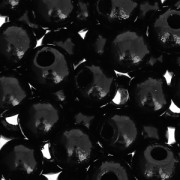 Wooden round beads 6mm black x125