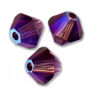 Swarovski crystal spinning tops 5328 3 mm Amethyst Shimmer 2X x50