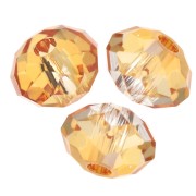 8mm Round flattened bead PureCrystal 5040 - Dark Orange x1