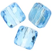 Square beads 6 mm - Fantasy Square PureCrystal 5035 - Aquamarine x6