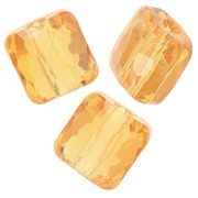 Square bead 8 mm - Fantasy Square PureCrystal 5035 - Light Topaz x1