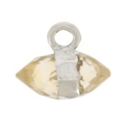 9x10.5 mm faceted gemstone charm - Citrine - 925 Sterling Silver x1