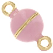 10 mm epoxy resin magnetic ball clasp - 925 Sterling Silver Fine gold plated - Light pink