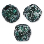 Fire Polished faceted beads 3mm Jet Tweedy Green x50