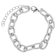 Trace 8.7 mm alternating textured mesh bracelet - Stainless steel 304 x17cm