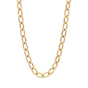 Trace 8.3 mm alternating textured mesh necklace - Stainless steel 304L Gold x46cm