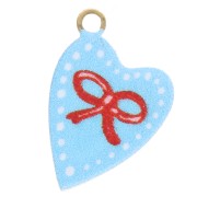 Heart charm 12x8 mm UV print - Knot - 304L stainless steel Gold - Blue - Red