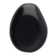 Beads - Flat irregular bead in opaque resin 25x20 mm - Black x1 Flat irregular bead in opaque resin 25x20 mm - Black x1
