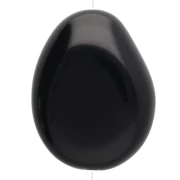 Beads - Flat irregular bead in opaque resin 22x17 mm - Black x1 Flat irregular bead in opaque resin 22x17 mm - Black x1