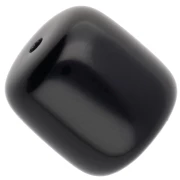 Beads - Opaque resin tube beads 12x11 mm - Black x6 Opaque resin tube beads 12x11 mm - Black x6