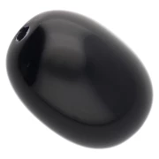 Beads - Opaque resin olive bead 21x15 mm - Black x1 Opaque resin olive bead 21x15 mm - Black x1