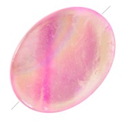 Iridescent Mother-of-Pearl Oval Pucks 20x15mm Rose x4