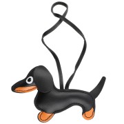 Dachshund dog pendant 14x8 cm for bag jewel - PU - Black x1