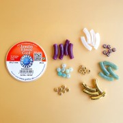Mes bijoux DIY - Kit of 4 elastic bracelets with tube beads - Gold version
