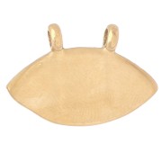 Pendant eye 2 rings 15.5x23 mm with rhinestones - Stainless steel 304 Gilded - Rose