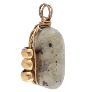 Rectangle charm 13x6 m - Labradorite gemstone - Stainless steel 304 Gilded x1
