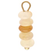 Charm washers 4.5 mm - Tinted Jade gemstone - Stainless steel 304 Gilded x1