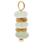 Charm 4 mm washers and green Aventurine - 304 Gold stainless steel x1