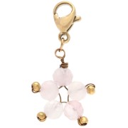 Charms star charm with clasp - 304 Gold stainless steel - Rose Gold Quartz x1