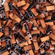 Miyuki Half Tila Beads 5x2.3x1.9mm HTL-55113 - Black Sunset Full Mat x10g