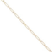 Alternating oval link chain (1x1) textured 4 mm 304 stainless steel gold x50cm