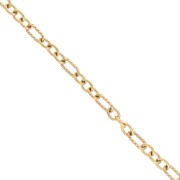 6 mm brushed & twisted stainless steel 304 gold chain x50cm