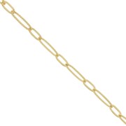 Rectangular mesh chain with oval striated mesh 6 mm - Fine gold plated x50 cm