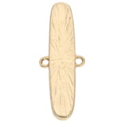 Oval spacer 11x28 mm with epoxy resin - Gold - Marbled Brown - Mother of pearl x1