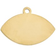 Eye charm 12x17 mm with epoxy resin - 304 Stainless steel Gold - White - Blue x1