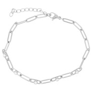 Rectangle 3.2 mm mesh & zirconium oxides bracelet - Stainless steel 304 x17cm