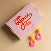 My DIY Jewelry - Trapeze shape dangling earrings kit - Pink version