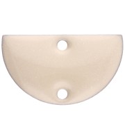 Metal dividers - half-moon - 2 holes epoxy resin 10x17 mm - Cream x6