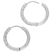 Reversible hammered round hoop 19 mm - Wire 2.5 mm - Stainless steel 316L and 201 x2