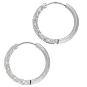 Reversible hammered round hoop 21 mm - Wire 2.5 mm - Stainless steel 316L and 201 x2