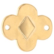 Flower spacer 19x17 mm with epoxy resin - Gilded with fine gold - Pink x1