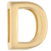 Pusher alphabet letter 15x12 mm - D - for lace 10 mm - Gold plated x1