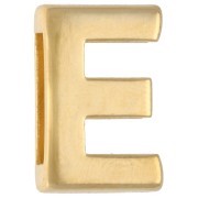 Pusher alphabet letter 15x10 mm - E - for lace 10 mm - Gold plated x1