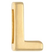 Pusher alphabet letter 15x9 mm - L - for lace 10 mm - Gold plated x1