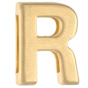 Pusher alphabet letter 15x11.5 mm - R - for lace 10 mm - Gold plated x1