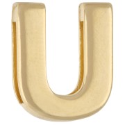 Pusher alphabet letter 15x13 mm - U - for lace 10 mm - Gold plated x1