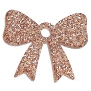 16.5x20 mm Acrylic Knot Pendant - Bronze Glitter x1