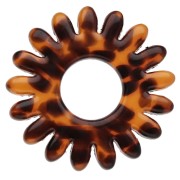 20 mm daisy flower pendant in acetate - Terrazzo Brown - Black x1